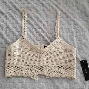 NWT Lulu's Crochet Crop Top/Bralette
